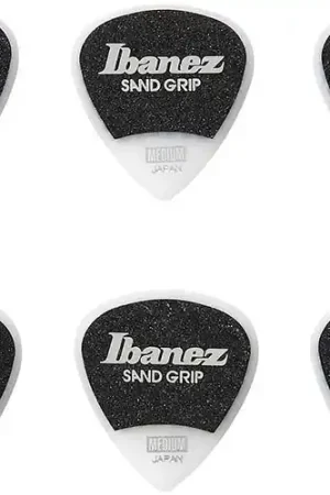 Direttamente Dal Produttore Ibanez Set 6 Plettri Sand Grip Bianchi da 0,8 mm di Spessore