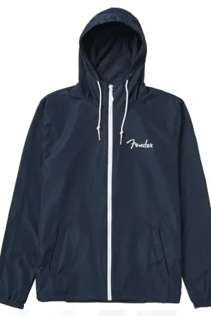A Buon Prezzo Fender Spaghetti Logo Windbreaker Navy Medium
