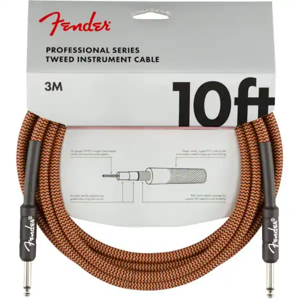FENDER LIMITED EDITION PROFESSIONAL SERIES INSTRUMENT CABLE 3M ORANGE/BLACK Vendita Finale